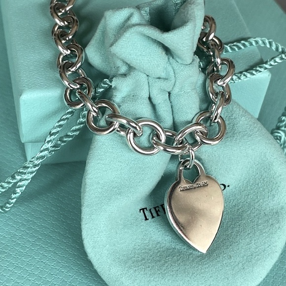 Tiffany & Co. .925 Engravable  Heart Tag Choker 16" - Picture 8 of 16